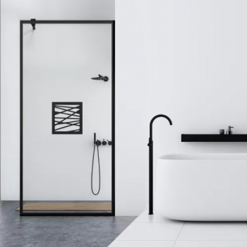 Paravan dus walk-in Aqua Class Black model Code negru 60x195 cm sticla clara securizata 