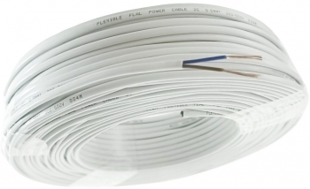 Rola cablu electric MYY-UP 2 x 0.5 mm2 din cupru 100m CEMYY-UP2-0.50-WH 2C 300/500V alb 