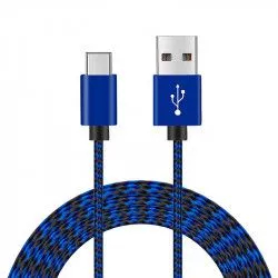 Cablu de incarcare/transfer date Type-C USB 3.1 3M lungime ranforsat Albastru cu Negru BBL1030 