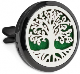 Difuzor auto aromaterapie Neo&trade Aroma® pentru uleiuri esentiale Tree of Life 10 discuri de fetru incluse argintiu / negru 