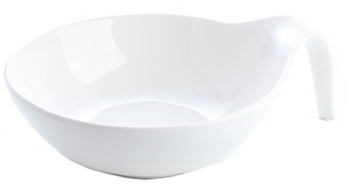 Bol Salata Rotund cu Maner 21 cm Ceramica termorezistent pentru cuptor Alb 
