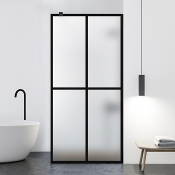 Paravan dus walk-in Aqua Roy Black model Basic negru 110x195 cm sticla 8 mm mata securizata anticalcar 