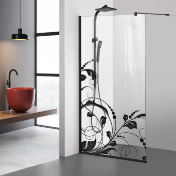 Paravan dus walk-in Aqua Roy Black model La Vie incolor 90x195 cm sticla 8 mm clara securizata anticalcar 