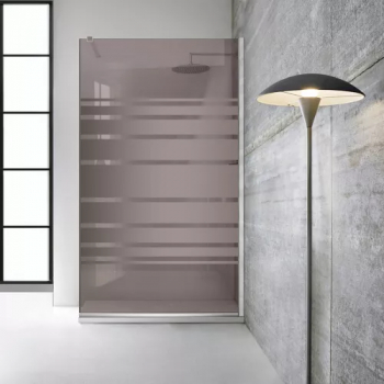 Paravan dus walk-in Aqua Roy INOX model Multiline incolor 110x195 cm sticla 8 mm bronz securizata anticalcar 