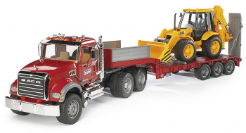Camion incarcare Mack Granite si buldoexcavator JCB 4CX Bruder 