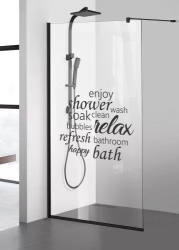 Paravan dus walk-in Aqua Roy Black model Relax negru 100x195 cm sticla 8 mm clara securizata anticalcar 