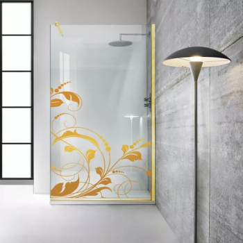 Paravan dus walk-in Aqua Roy Gold model La Vie auriu 90x195 cm sticla 8 mm clara securizata anticalcar 