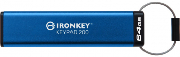 Stick Memorie Kingston IronKey Keypad 200 64GB, USB 3.0, Blue 