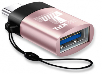 Adaptor OTG USB-C la USB 3.0 Tienten USB Type C USB-A roz 