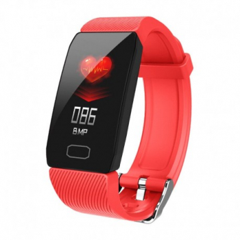 Bratara Fitness Smart Techstar and reg Q1 Rosu Monitorizare Cardiaca Sedentary Bluetooth IP65 Ecran IPS 