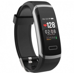 Bratara Techstar and reg Fitness GT101 Silver-Black IPS Bluetooth 4.0 Monitorizare Cardiaca Somn Activitati 