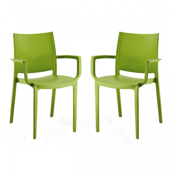 Set 2 scaune cu brate gradina terasa RAKI LARA culoare verde 