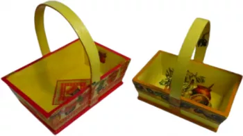 Set cosuri decorative Handmade Unicat Vintage Decoupage Lemn 2 bucati 