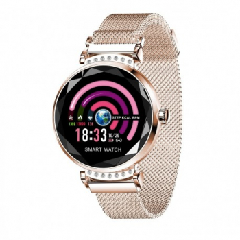 Smartwatch Fitness Sport Auriu Elegant pentru Dama Techstar and reg H2 cu Monitorizare Somn and and Cardiaca 