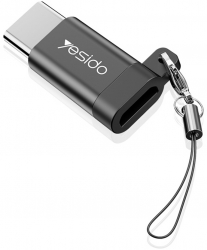 Adaptor OTG Yesido GS04 Micro-USB to Type-C Plug and Play 480Mbps - Negru 