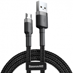 Cablu date Baseus Cafule USB to Micro-USB 1.5A 2m - Gray Black 