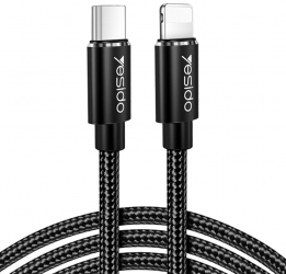 Cablu date Yesido CA-56 Type-C to Lightning 18W 2.4A 1.2 m - Negru 