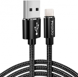 Cablu date Yesido CA-57 USB to Type-C 2.4A 1.2 m - Negru