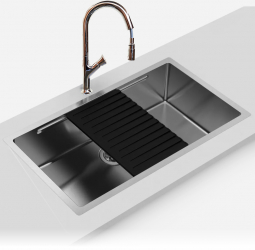Chiuveta bucatarie inox CookingAid LUX STEP 74 + baterie CookingAid Parmix 