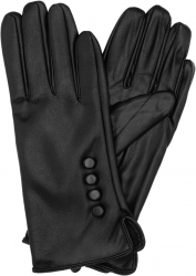 Manusi femei Onore negru piele ecologica marimea L model butoni decor lateral 
