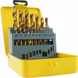 Set burghie metal in cutie metalica 19 elemente 1-10mm VERKE V05070 