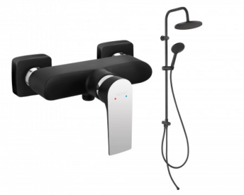 SISTEM FERRO 2 IN 1 BATERIE PERETE DUS SQUARE FERRO SET BARA DUS SUPORT CULISANT DUS FIX PARA DUS MOBILA COPPA NEGRU 