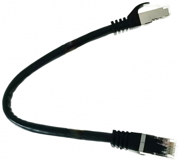 Cablu retea-patchcord CAT6 FTP Lanberg 43618 2 X RJ45 lungime 25cm AWG26 10Gb/s-250MHz de legatura retea ethernet negru 