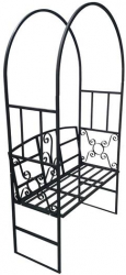 Arcada cu banca pentru flori agatatoare dimensiuni 205x115x49 cm otel 