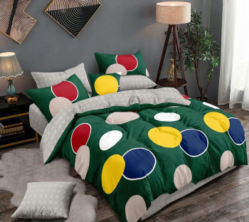 Lenjerie de pat matrimonial SUPER cu husa de perna dreptunghiulara Adisa bumbac mercerizat multicolor 