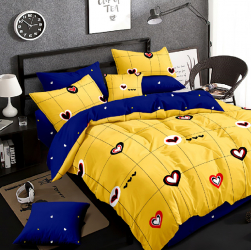 Lenjerie de pat matrimonial SUPER cu husa de perna patrata Adwin bumbac mercerizat multicolor 