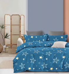 Lenjerie de pat matrimonial SUPER cu husa de perna dreptunghiulara Astrid bumbac mercerizat multicolor 