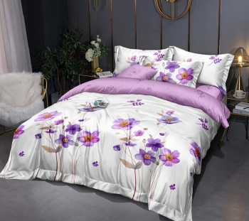 Lenjerie de pat matrimonial SUPER cu husa de perna dreptunghiulara Eolande bumbac mercerizat multicolor