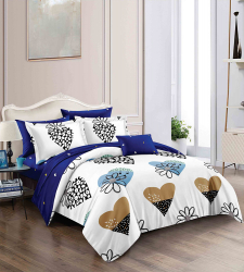 Lenjerie de pat matrimonial SUPER cu husa de perna dreptunghiulara Kornat bumbac mercerizat multicolor 