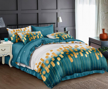 Lenjerie de pat matrimonial SUPER cu husa de perna dreptunghiulara Ardghal bumbac mercerizat multicolor 