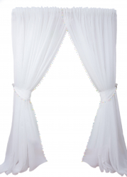 Perdea alba accesorizata cu ciucuri multicolori cu rejansa 400 x 260 