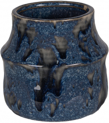 Set 2 ghivece flori ceramica albastra 12x11 cm 