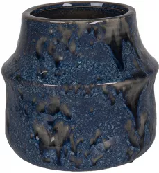 Set 2 ghivece flori ceramica albastra 15x13 cm 