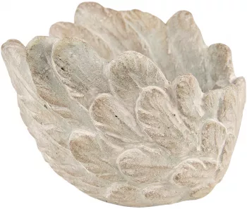 Set 2 ghivece flori ceramica gri Aripi Inger 16x11 cm 