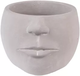 Set 2 ghivece flori ceramica gri Face 17x15x10 cm 