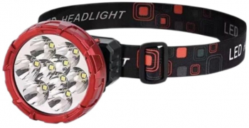 Lanterna de cap reincarcabila cu 9 led-uri Culoare - rosu Set - 2 buc 