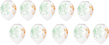 Set de 10 baloane cu animale imprimate 30 cm Multicolor JMB-BBL6502 