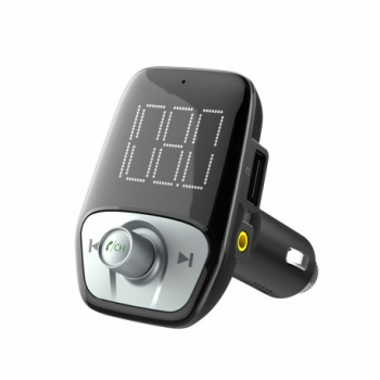 Modulator FM Techstar and reg T17B Wireless Bluetooth 4.2 Microfon Integrat FM Transmitator Voltaj Baterie USB 