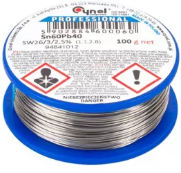 Rola Fludor Sn60pb40 Cynel 0.25mm 100g 