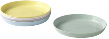 Set 6 farfurii reutilizabile din plastic BPA free pentru copii in culori pastel NON-TOXIC Multicolor IKA-BBL6555 