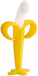 Jucarie Dentitie pentru Bebelusi Baby Banana Educativa pentru Dureri Gingivale si Dentitie fara BPA Material Silicon cu Suport