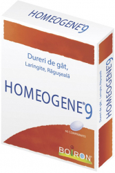 Medicament Homeopatic Boiron Homeogene 9 Tratament Durere in Gat Raguseala Laringita 60 comprimate