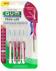 Set 4x Periute Interdentare GUM Trav-Ler pentru Curatare in Profunzime Tratate cu Clorhexidina 0.8 mm 