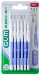 Set 6x Periute Interdentare GUM Bi-Direction pentru Curatare in Profunzime Tratate cu Clorhexidina 0.6mm 