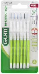 Set 6x Periute Interdentare GUM Bi-Direction pentru Curatare in Profunzime Tratate cu Clorhexidina 0.7mm 