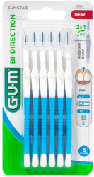 Set 6x Periute Interdentare GUM Bi-Direction pentru Curatare in Profunzime Tratate cu Clorhexidina 0.9mm 